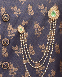 Manyavar Men Regal Bottle Green Brooch