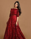 Mohey Women Bold Maroon Embellished Gown