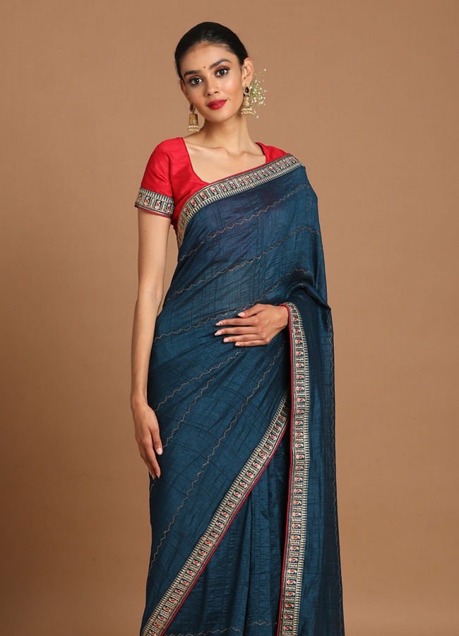 Mohey Women Graceful Blue Saree