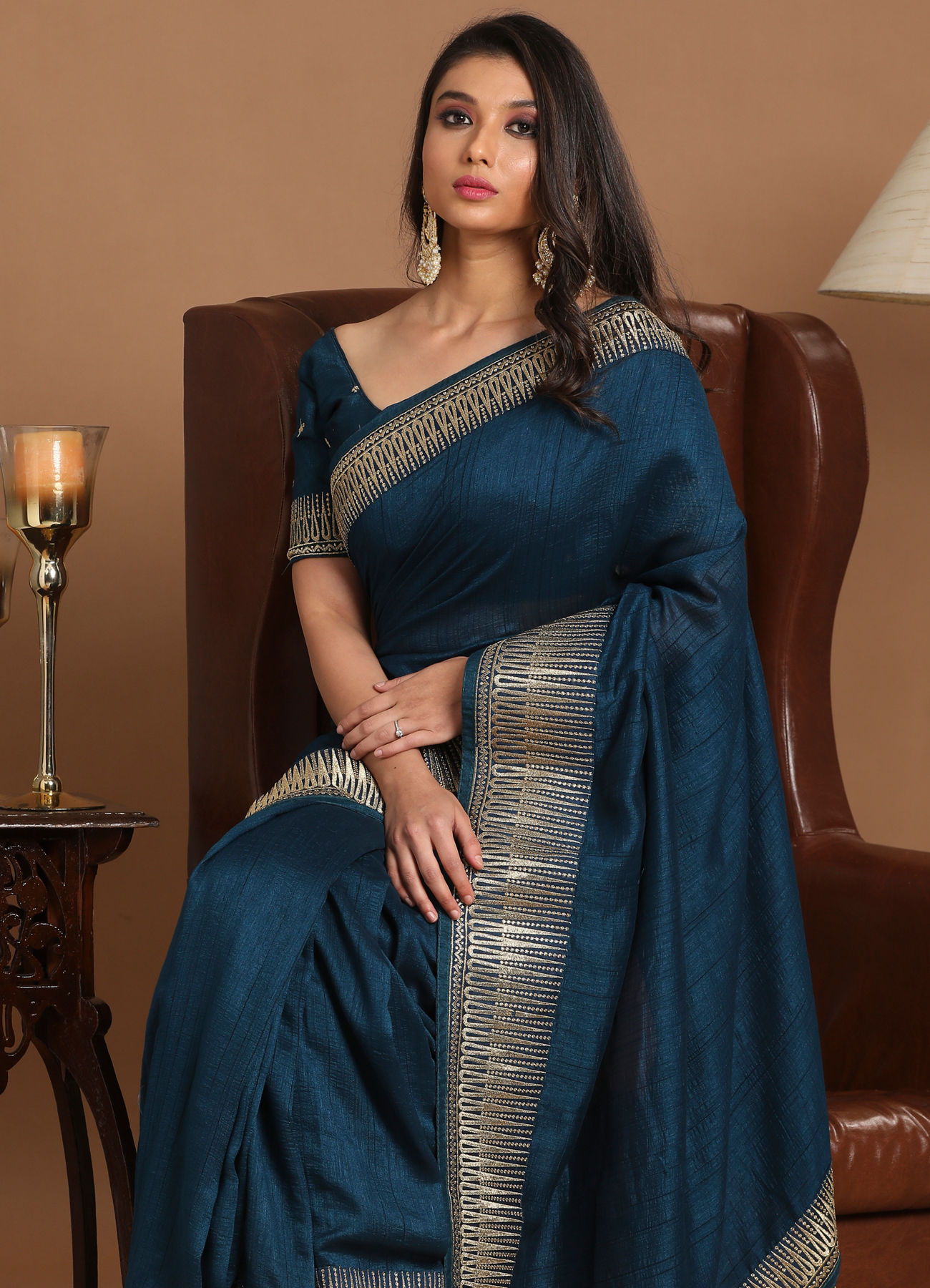 Mohey Women Splendid Blue Saree