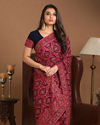 Mohey Women Charming Indigo Blue Saree