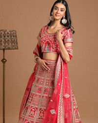 Mohey Women Ravishing Rani Pink Bridal Lehenga