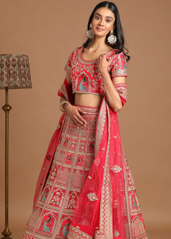 Mohey Women Ravishing Rani Pink Bridal Lehenga
