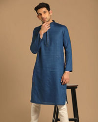 Manyavar Men Sober Blue Kurta Pajama