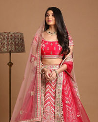 Mohey Women Ethereal Rani Pink Bridal Lehenga