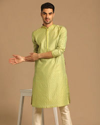 Manyavar Men Classy Green Kurta Set