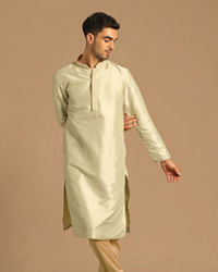 Manyavar Men Pista Self Booti Kurta Pajama