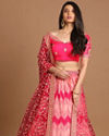 Mohey Women Mesmerizing Rani Pink Benarasi Lehenga