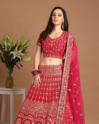 Mohey Women Traditional Rani Bridal Lehenga