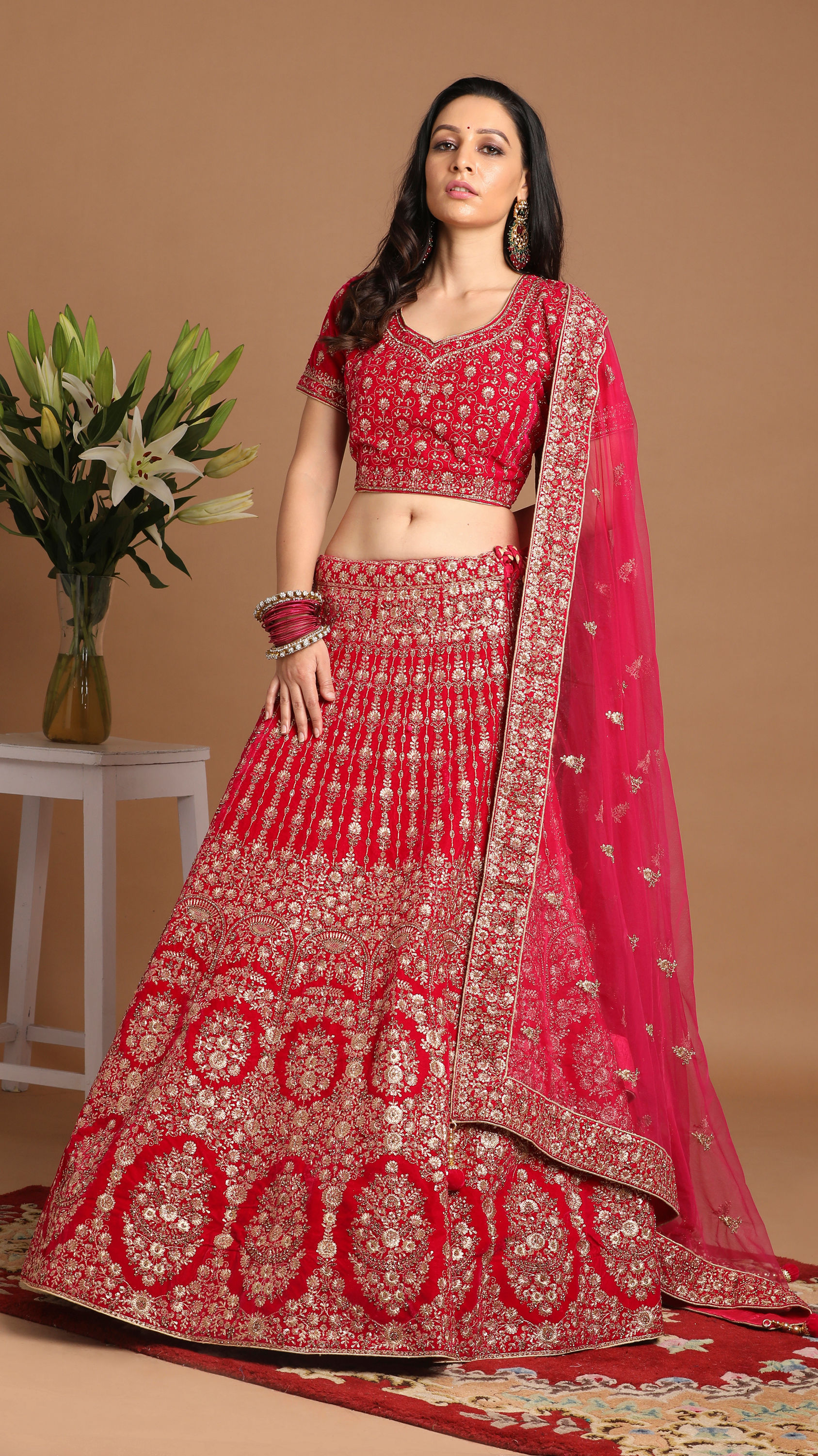 Mohey Women Traditional Rani Bridal Lehenga