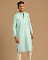 Manyavar Men Self Design Blue Kurta Set