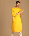 alt message - Manyavar Men Contemporary Yellow Kurta Pajama image number 1