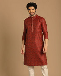 Manyavar Men Smart Fit Maroon Kurta Pajama