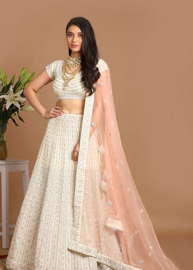 Mohey Women Light Colored Chiffon Lehenga