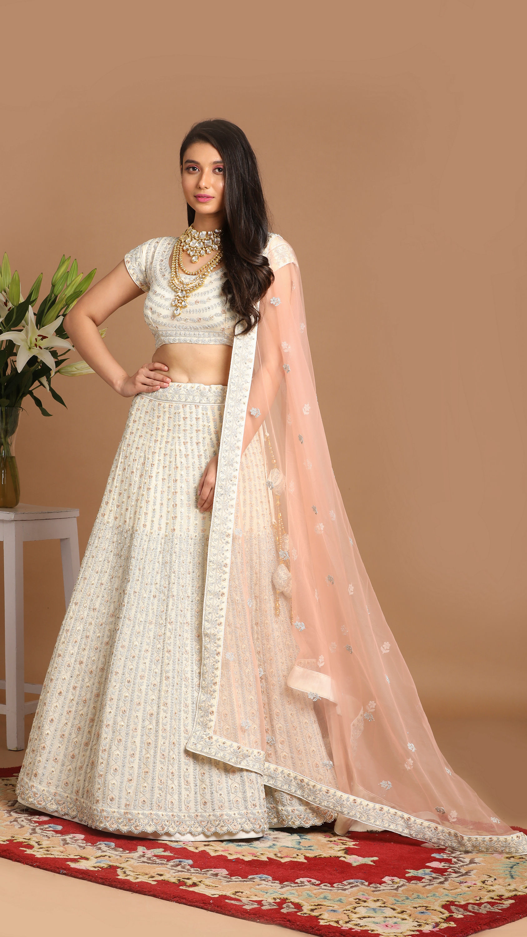 Mohey Women Light Colored Chiffon Lehenga