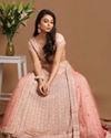 Chiffon Peach Lehenga image number 0