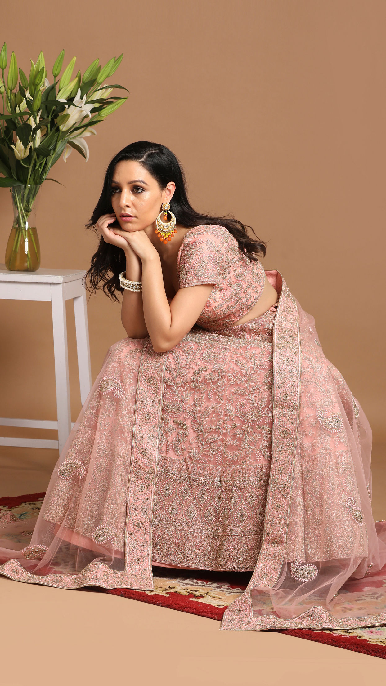 alt message - Mohey Women Playful Pink Lehenga image number 2