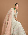 alt message - Mohey Women Playful Pista Lehenga image number 0