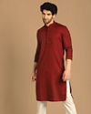 Manyavar Men Dapper Maroon Kurta Set