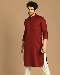 Manyavar Men Dapper Maroon Kurta Set