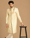 Manyavar Men Sea Shell White Sherwani
