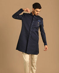 Manyavar Men Iconic Blue Indo Western