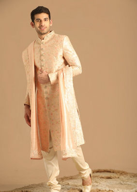 Manyavar Men Timeless Gajaree Sherwani