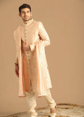 Manyavar Men Timeless Gajaree Sherwani image number 1