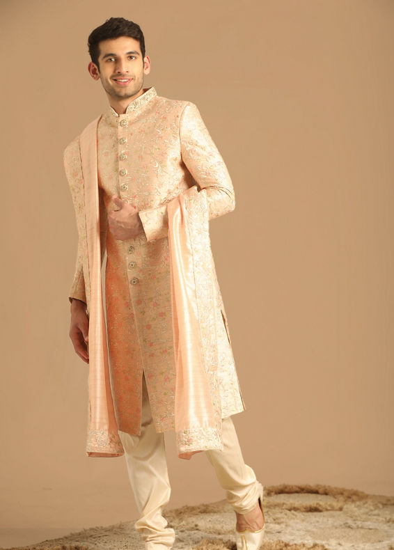 Manyavar Men Timeless Gajaree Sherwani