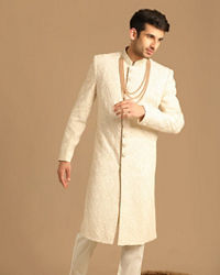 Manyavar Men Princely Cream And Gajaree Sherwani