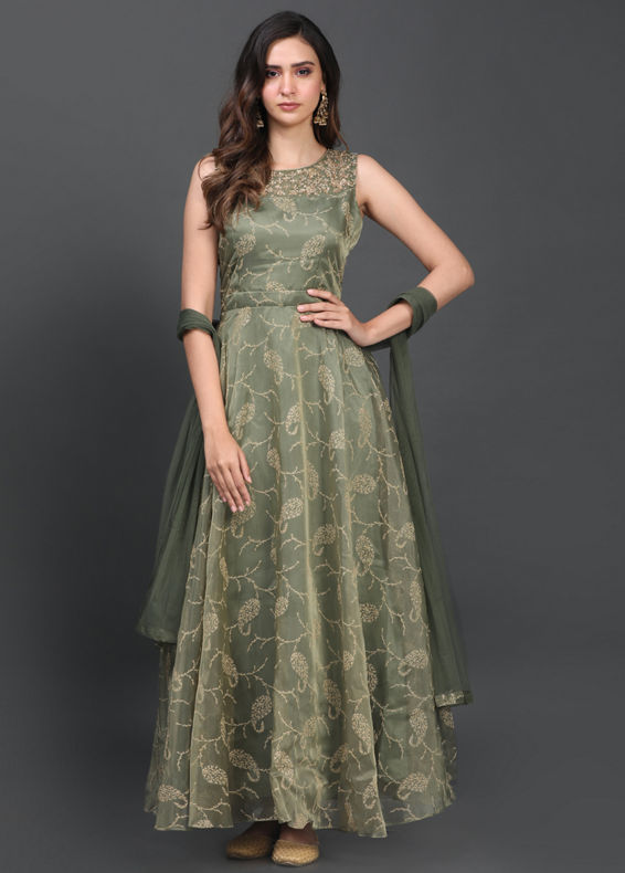 Mohey Women Gorgeous Green Gown