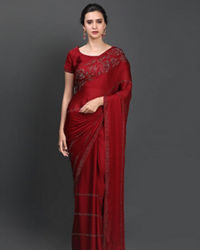 Mohey Women Mesmerizing Maroon Saree