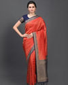 alt message - Mohey Women Elegant Red Saree image number 0