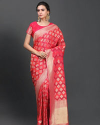 Mohey Women Sublime Rani Pink Saree