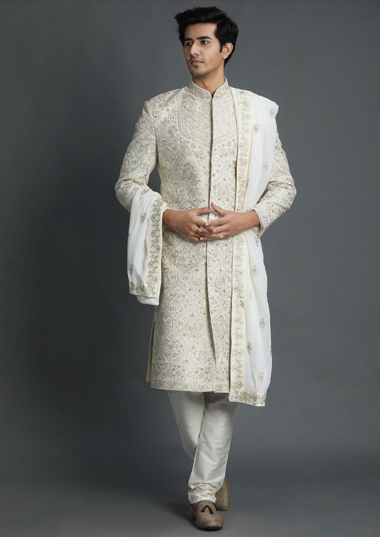 Twamev Men Exquisite Embroidered Sherwani Set image number 0