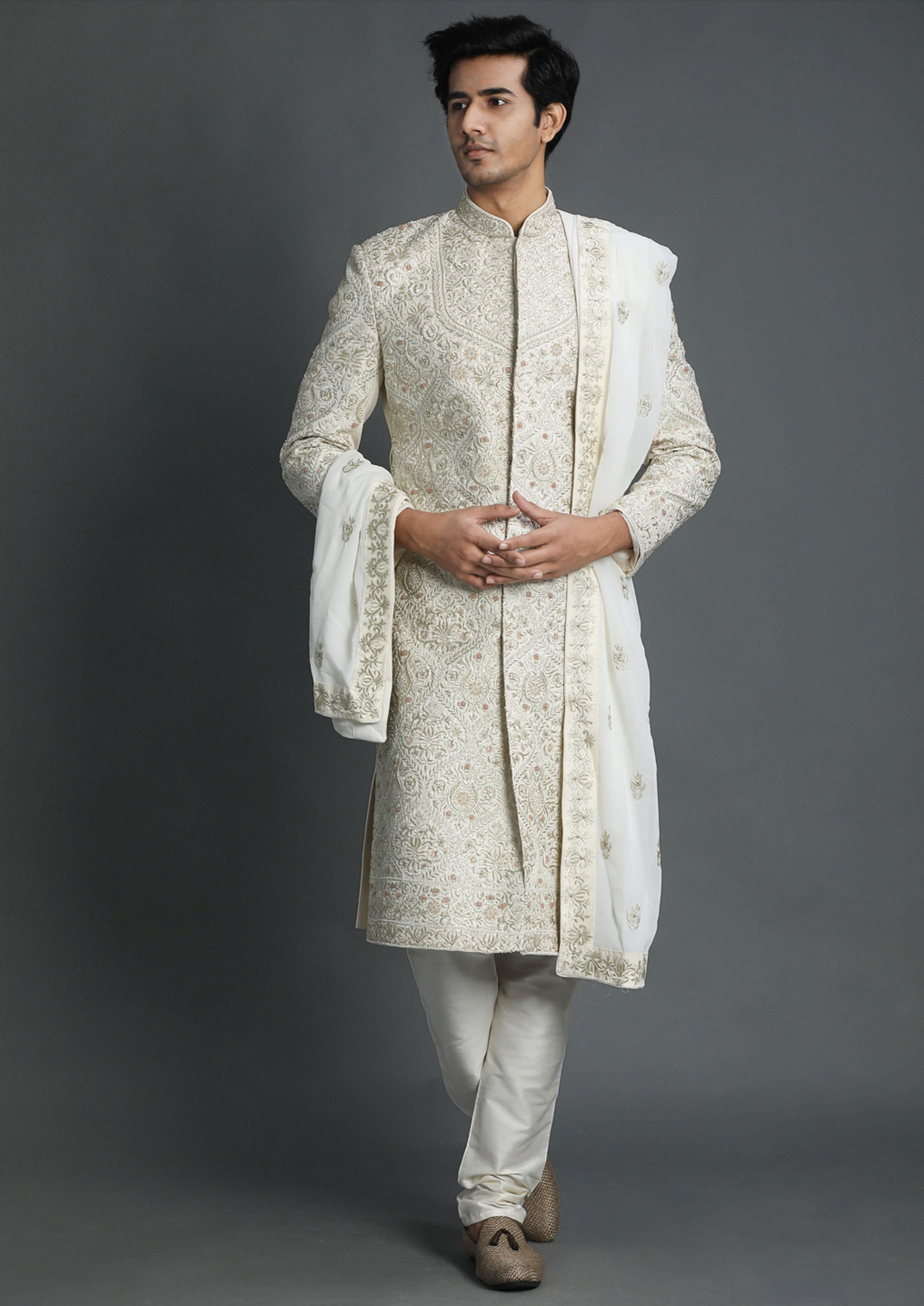 Twamev Men Exquisite Embroidered Sherwani Set