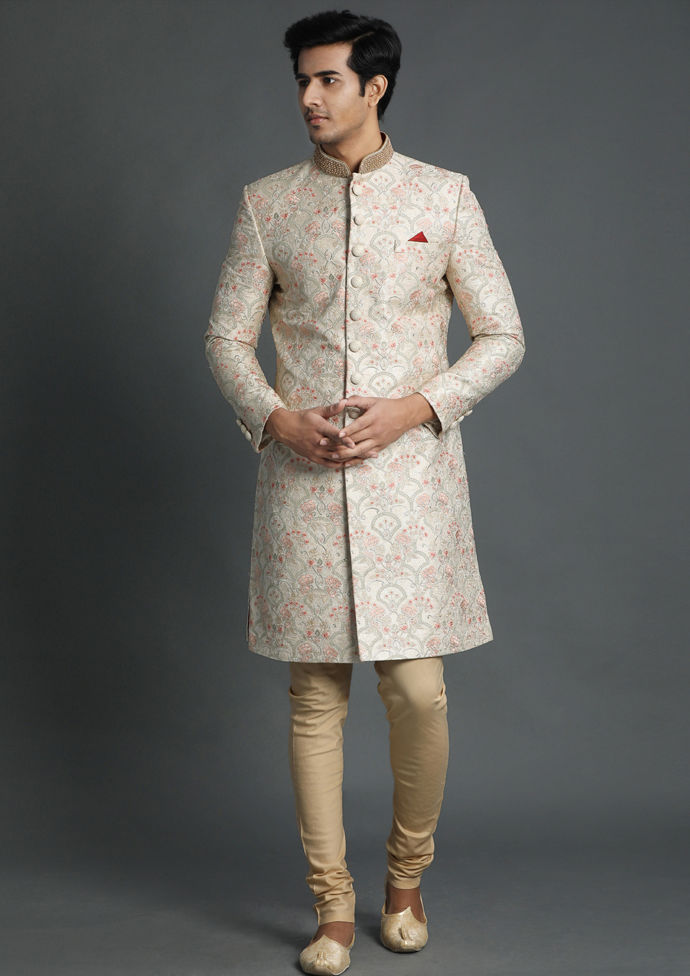 Twamev Men Marvelous Embroidered Sherwant Set