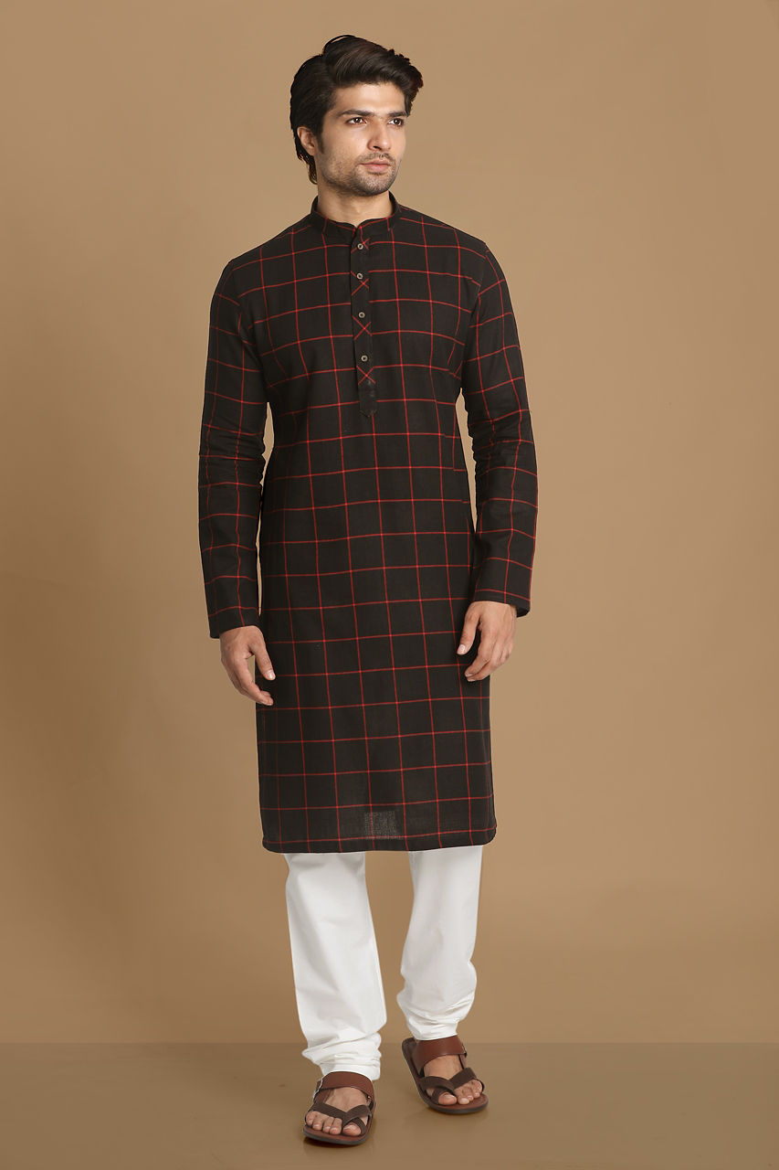 Manyavar Men Black Casual Kurta