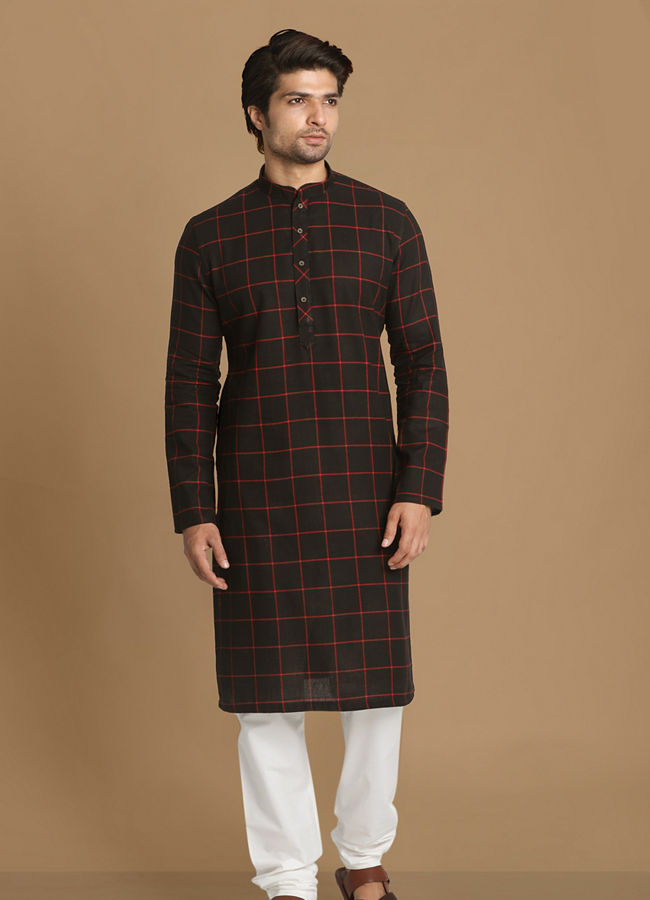 Manyavar Men Black Casual Kurta