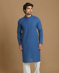 Manyavar Men Feroze Chequered Kurta