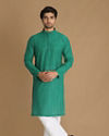 Manyavar Men Light Green Casual Kurta image number 1