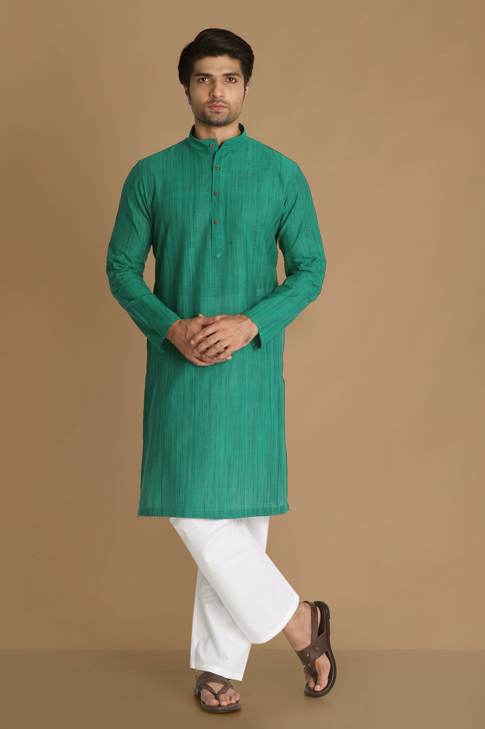 Manyavar Men Light Green Casual Kurta