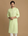 Manyavar Men Light Green Self Design Kurta Set