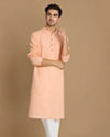 alt message - Manyavar Men Casual Light Pink Kurta image number 1