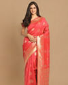 alt message - Mohey Women Pink Weaved Saree image number 0