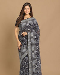 Mohey Women Luxurious Dark Blue Saree