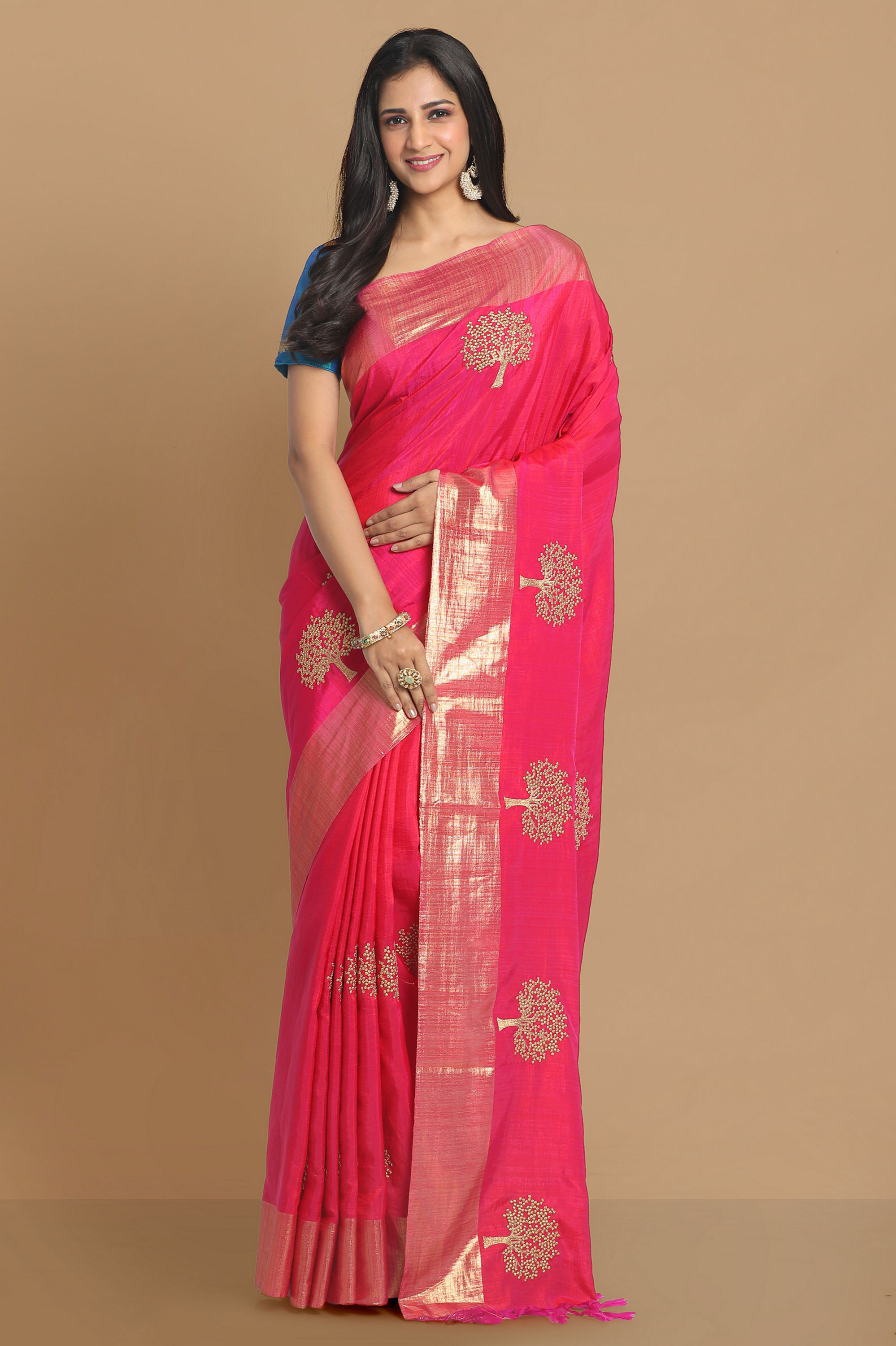 Mohey Women Traditional Rani Weaved Saree