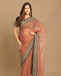 Mohey Women Delicate Peach Colour Saree