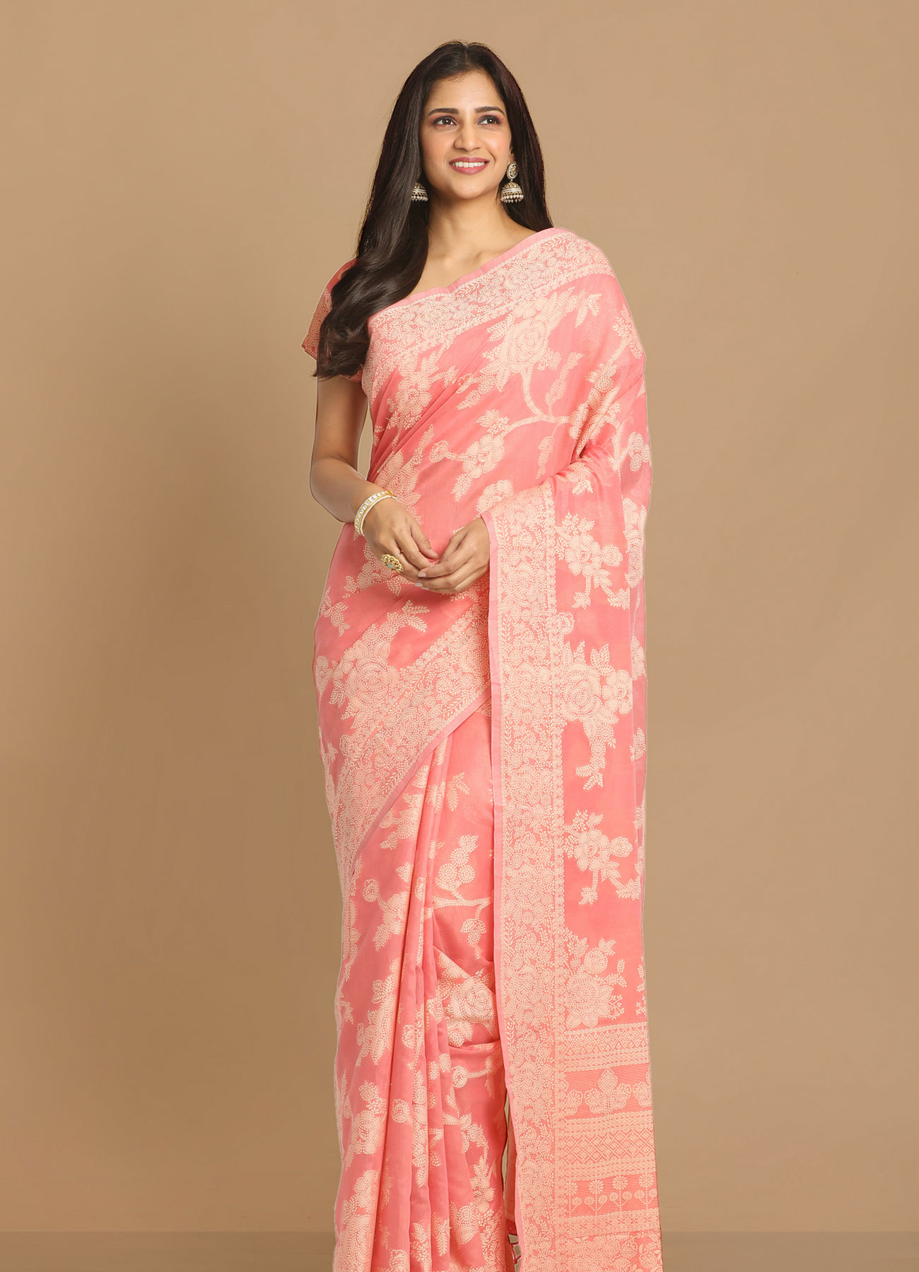 Mohey Women Perky Pink Saree