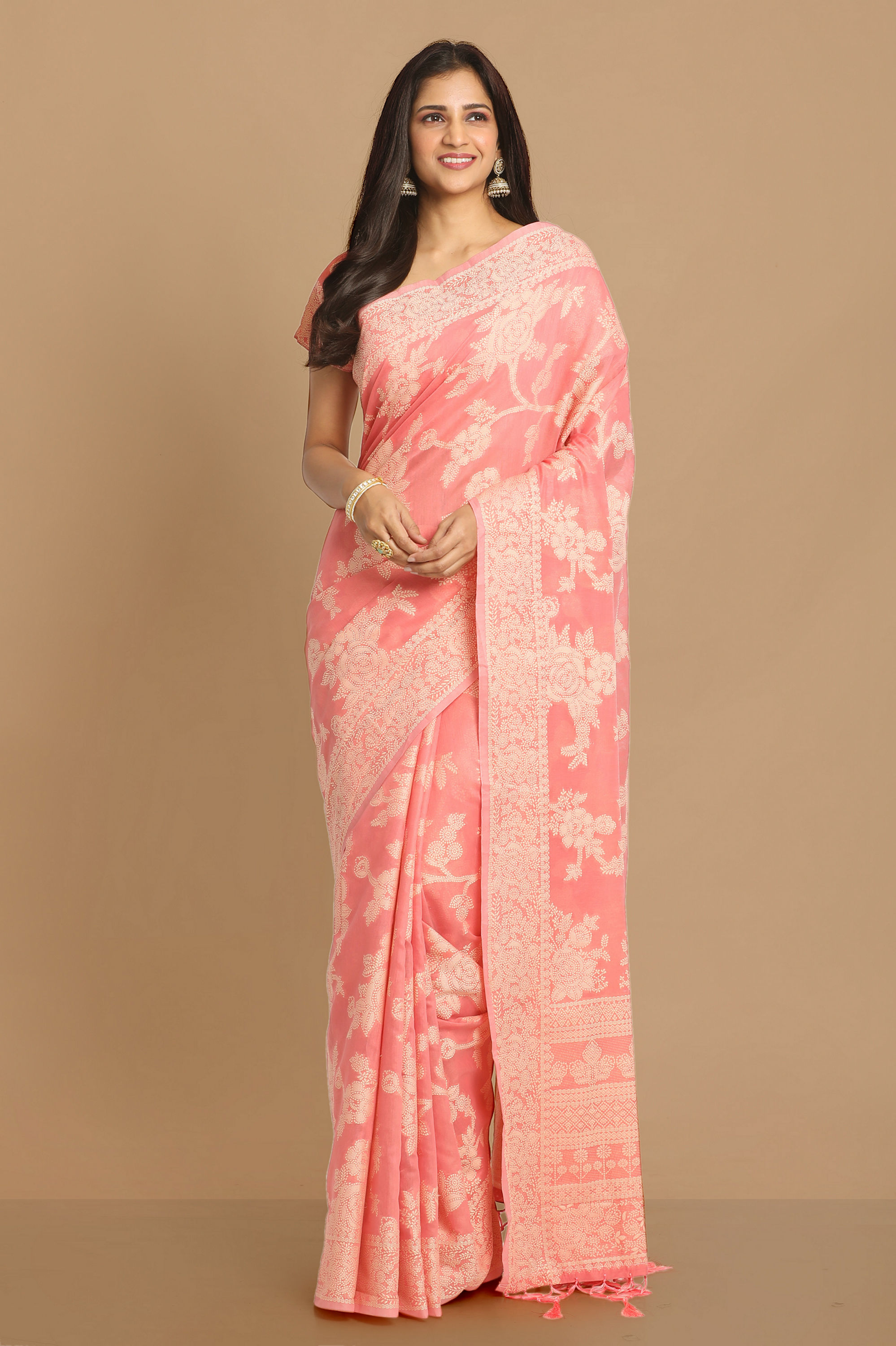 Mohey Women Perky Pink Saree